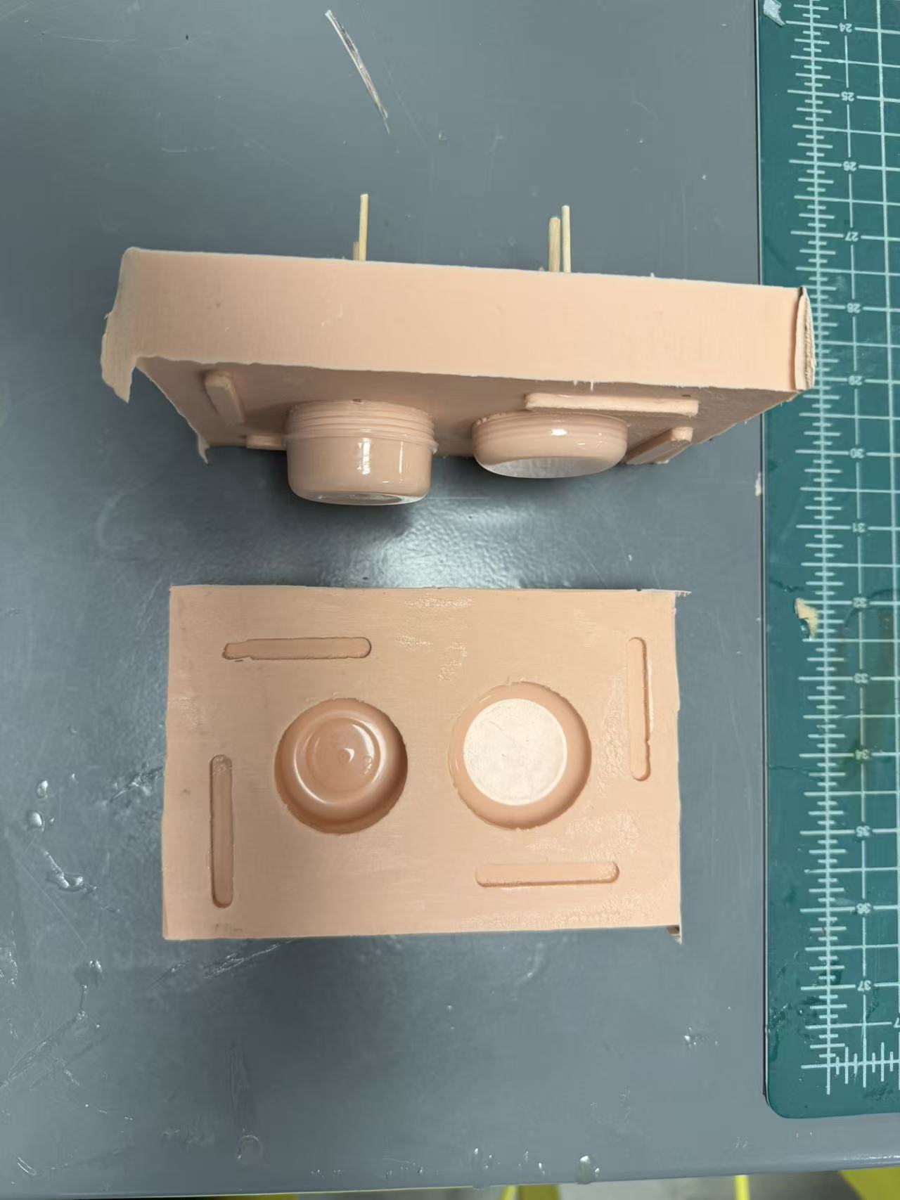 Both halves of the ESP32 container mold assembled