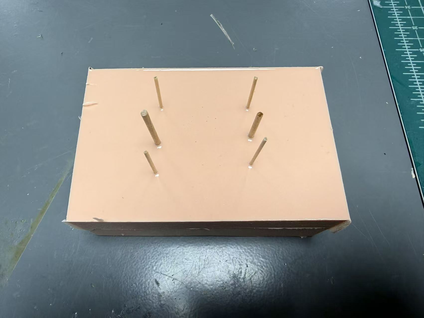 Finished top half of ESP32 container silicone mold