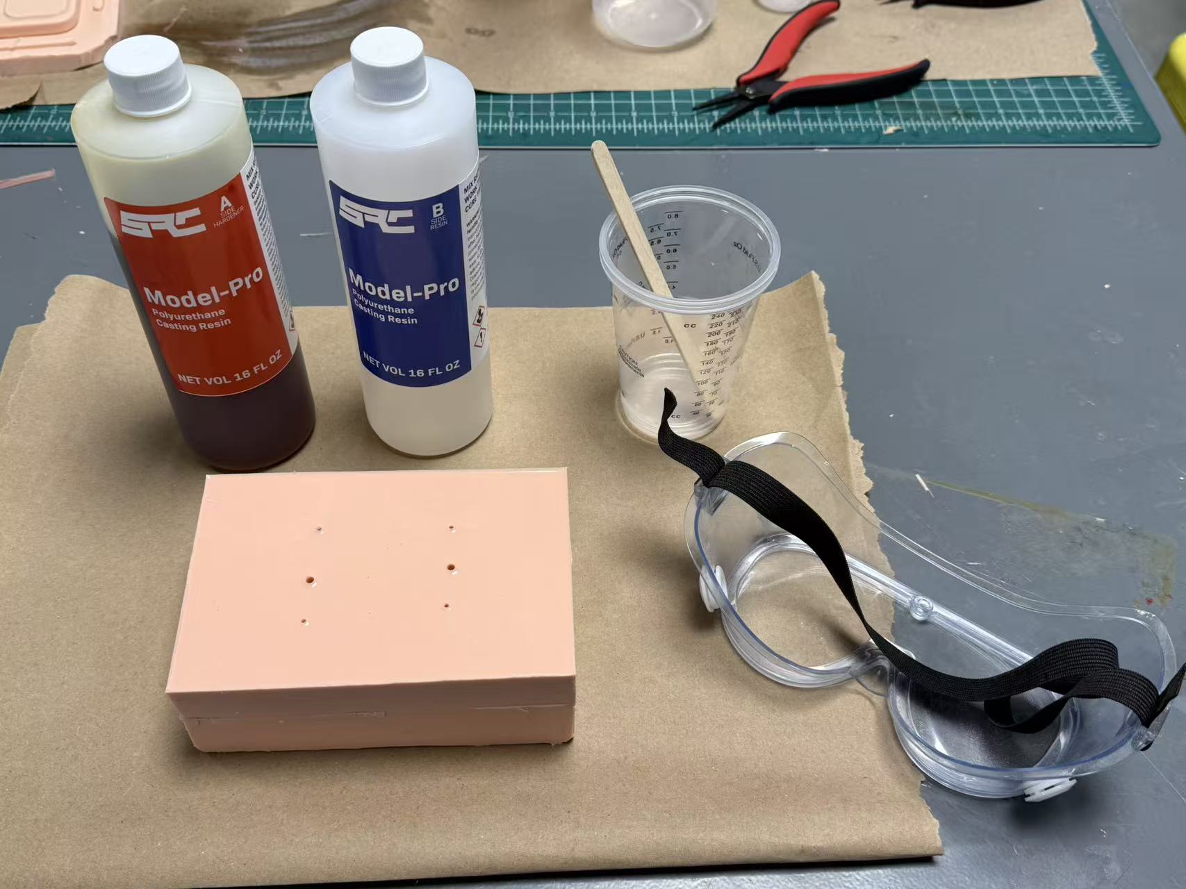 Polyurethane resin Part A and Part B bottles