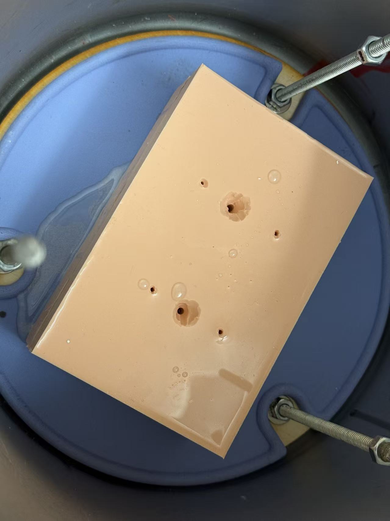 Mold placed and sealed inside the pressure pot