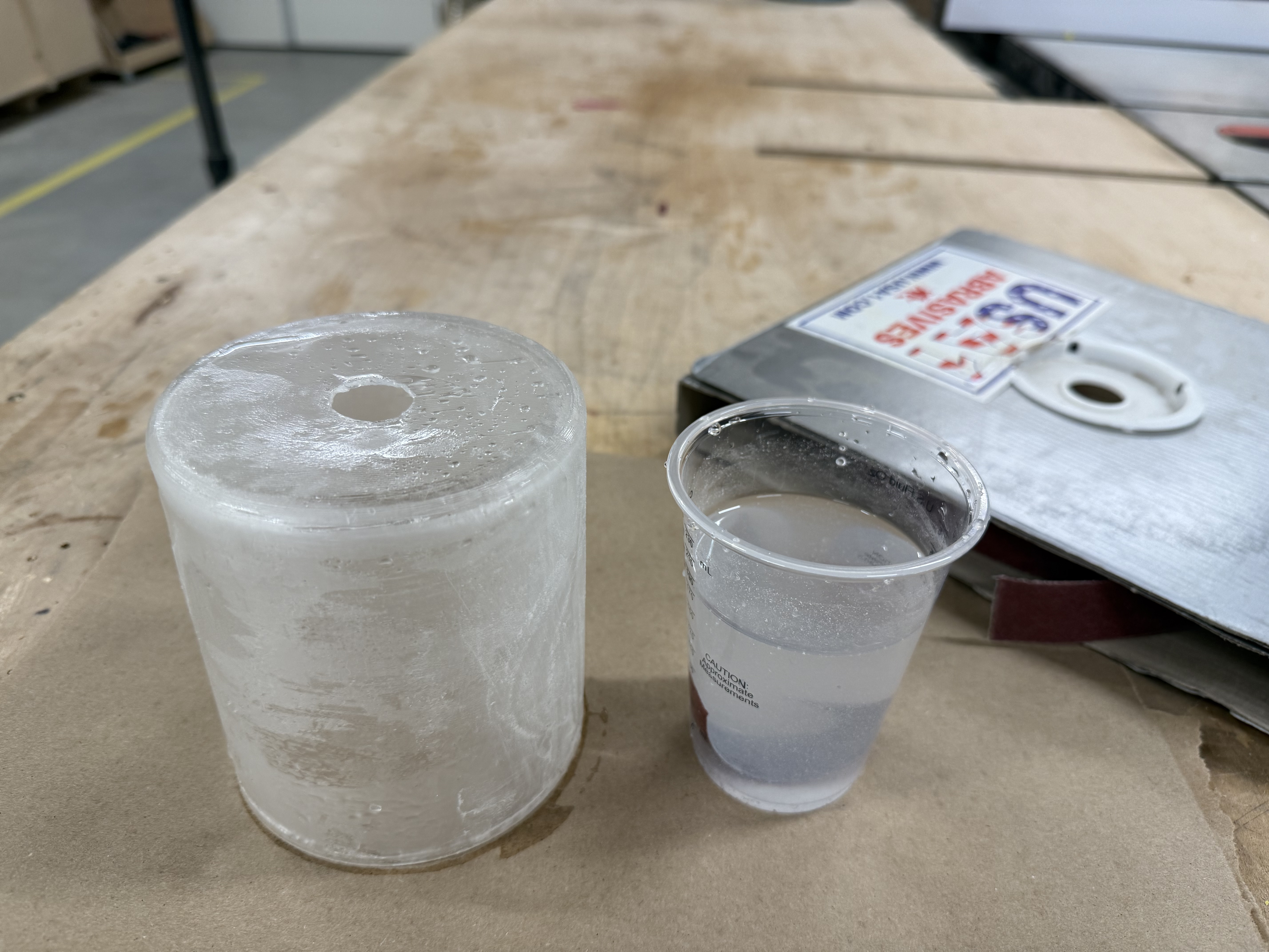 Wet sanding the repaired resin lid