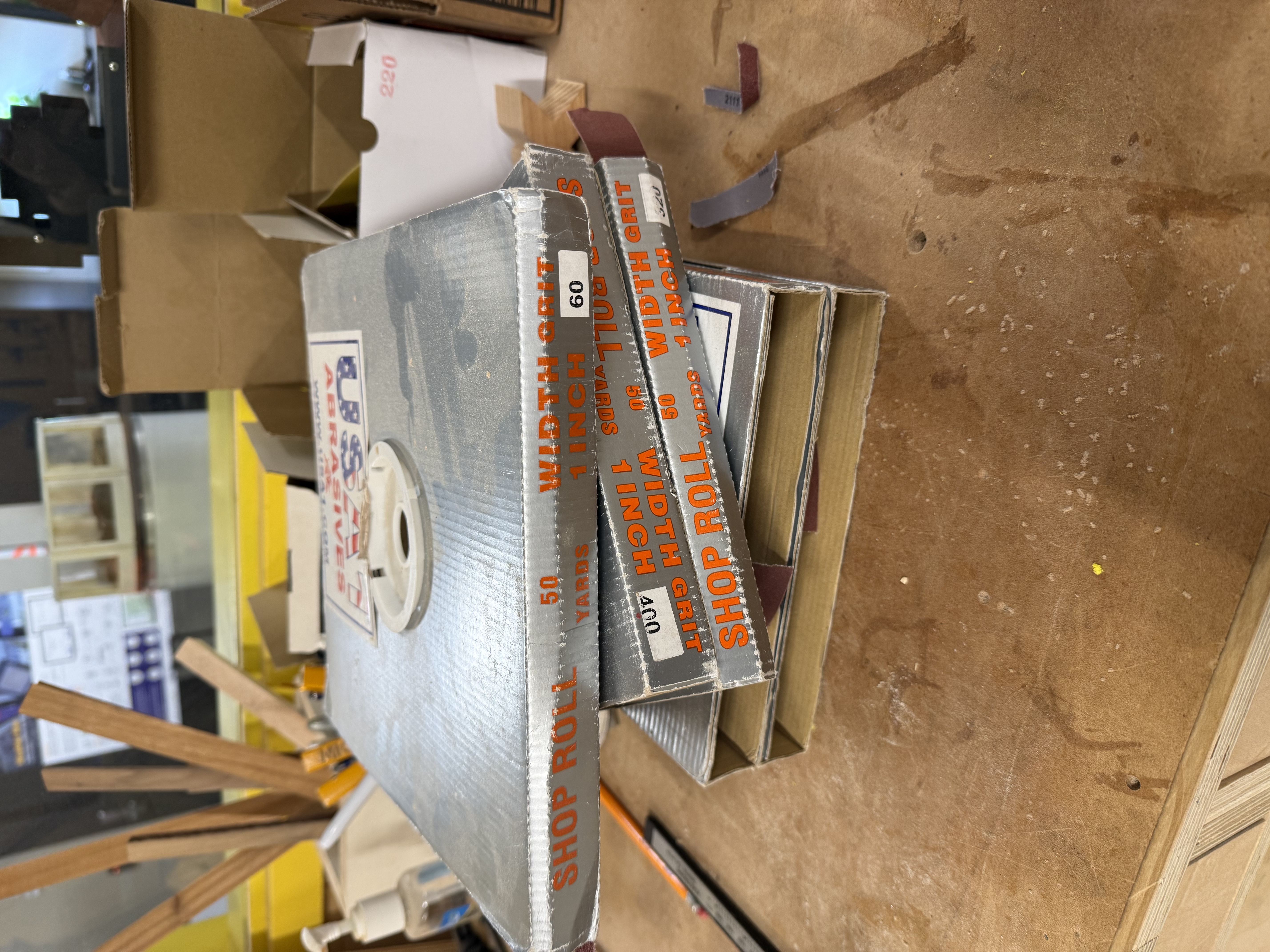 Sandpaper grit progression from 60 to 1000