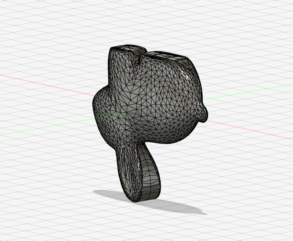 Modified rabbit model with merged ears and feet for clean parting line