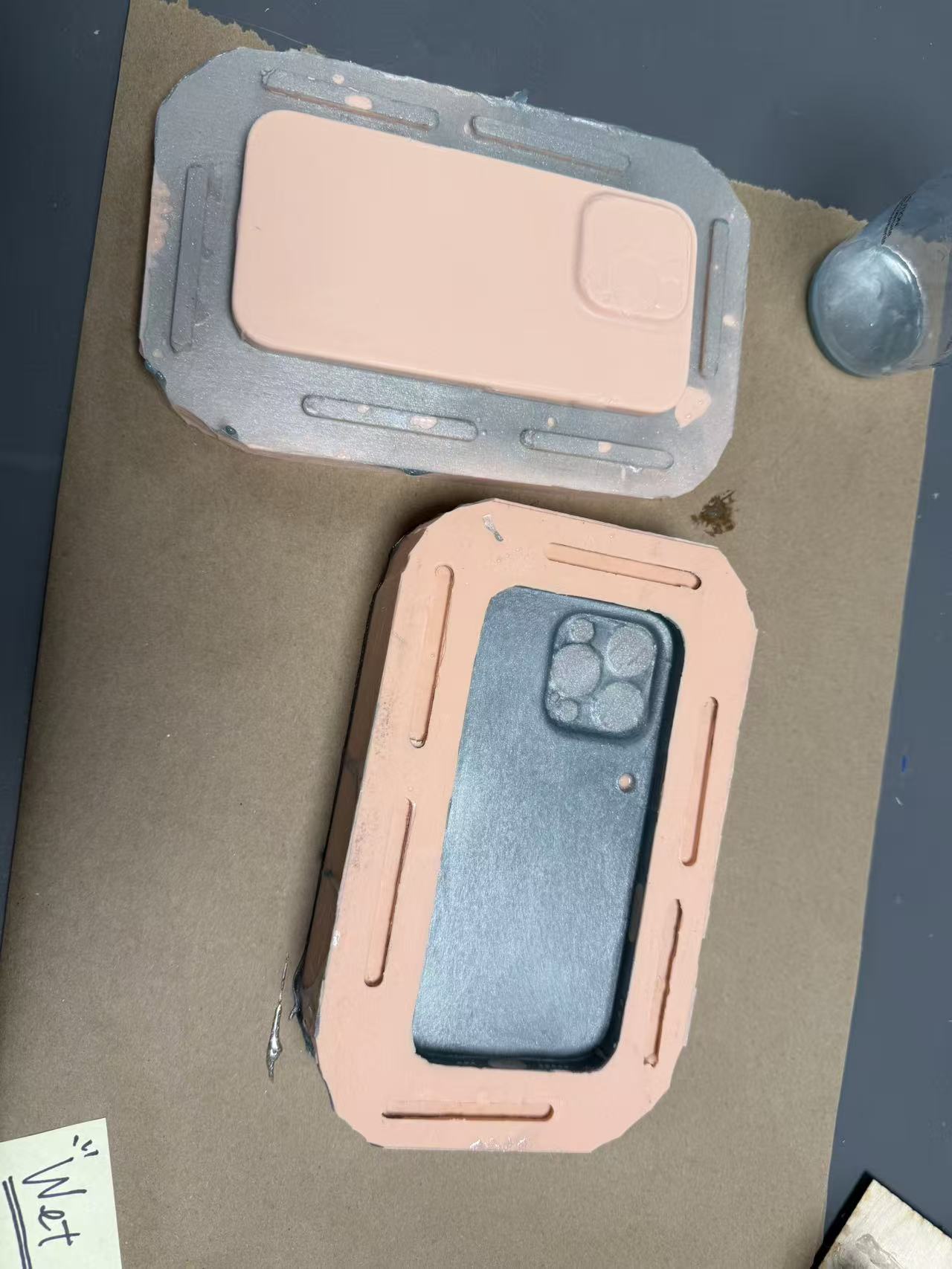 Cast phone case after demolding