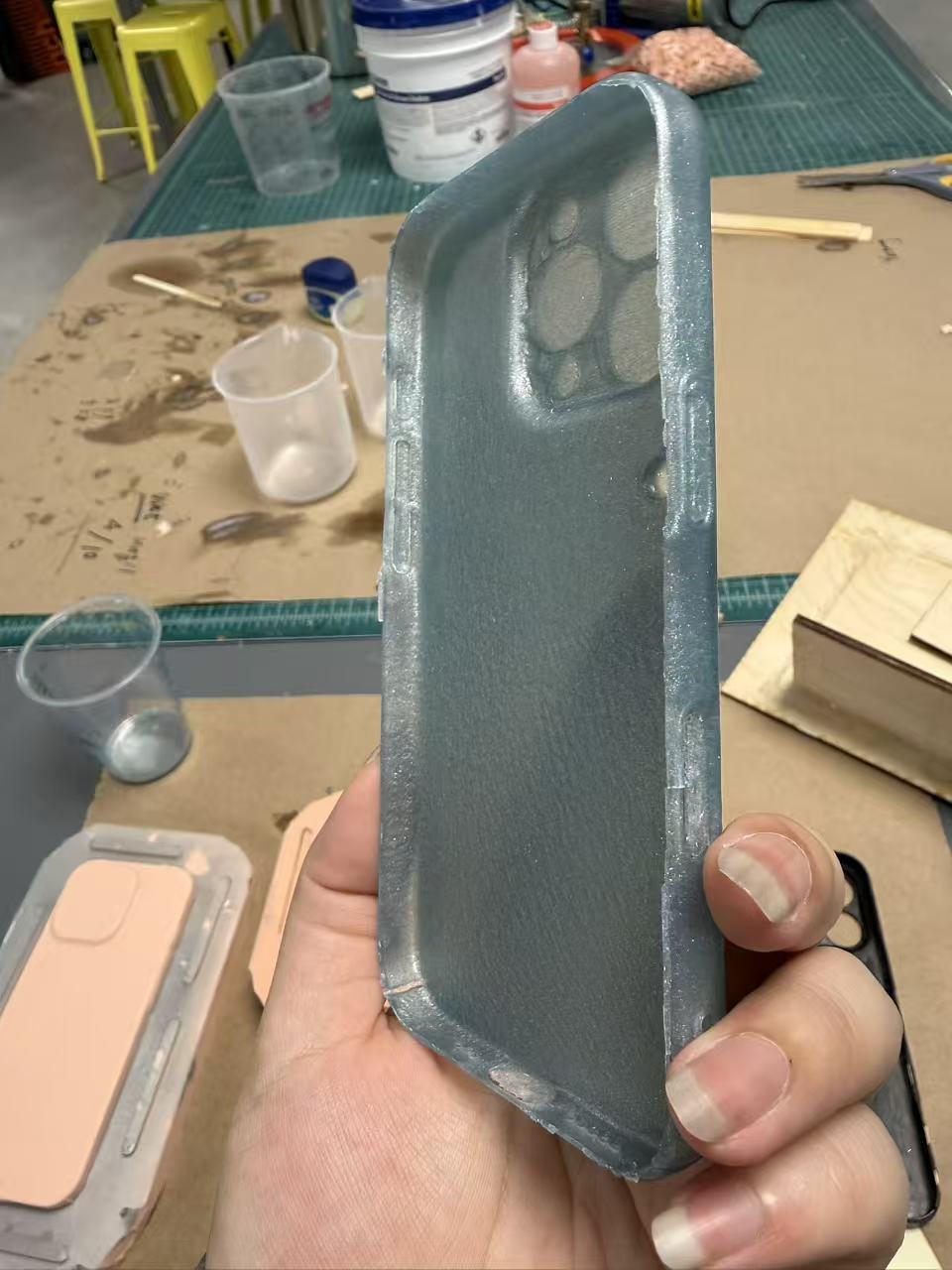 Finished cast phone case