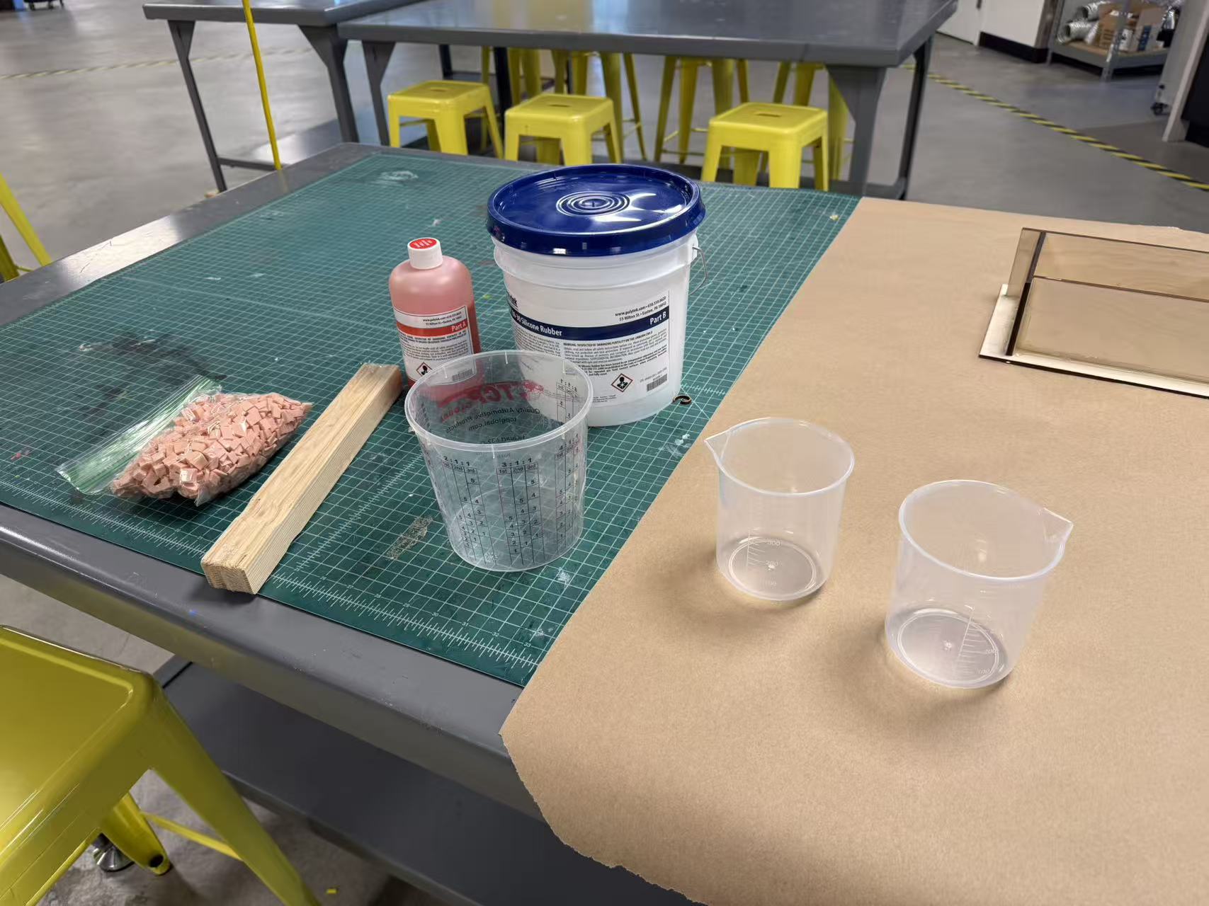 Tin-cure silicone parts A and B