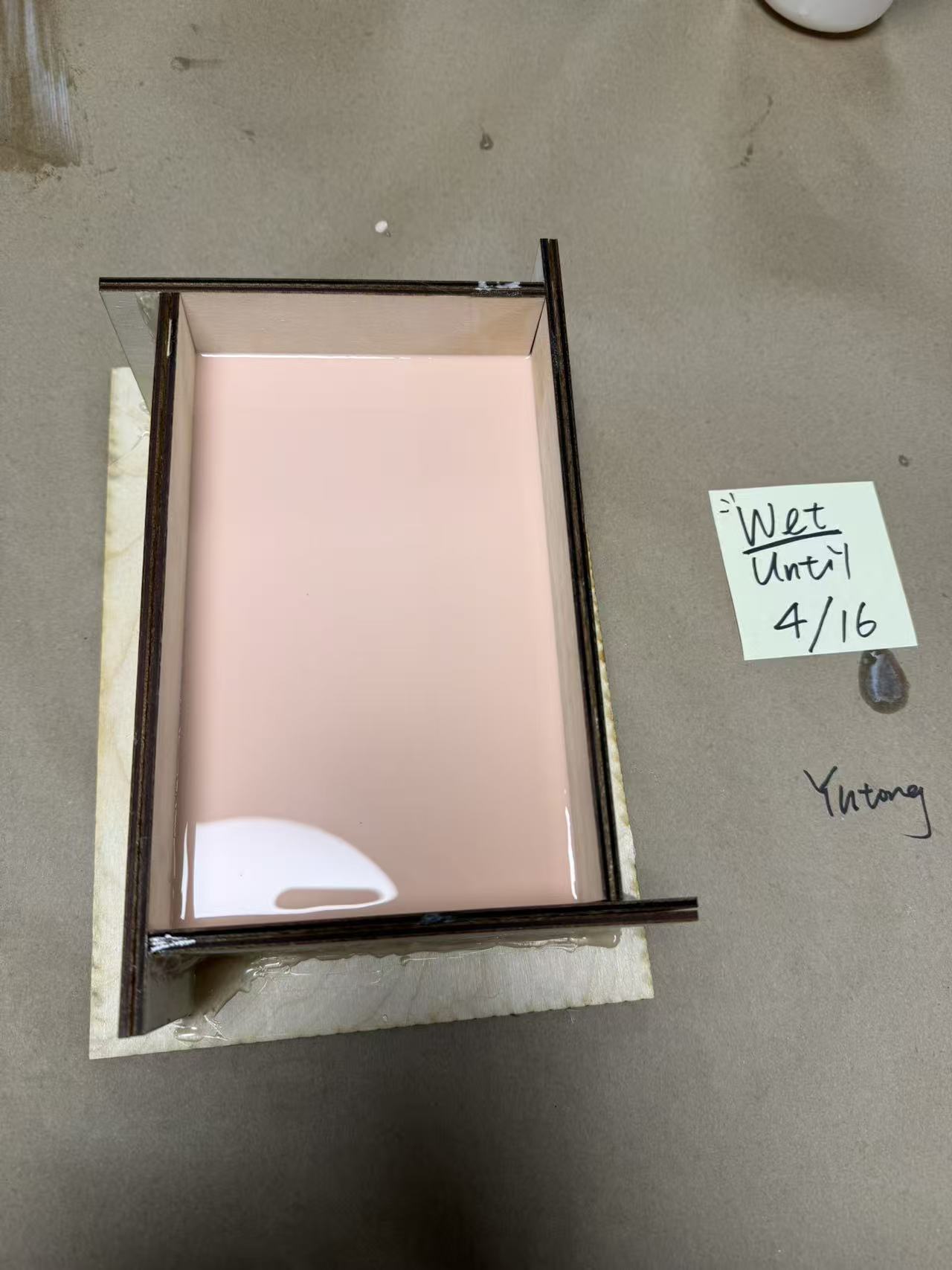 Top half silicone curing overnight